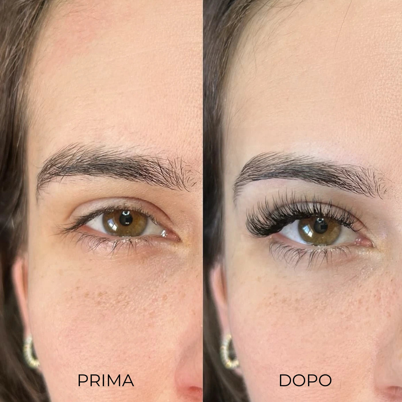 prima e dopo ciglia finte