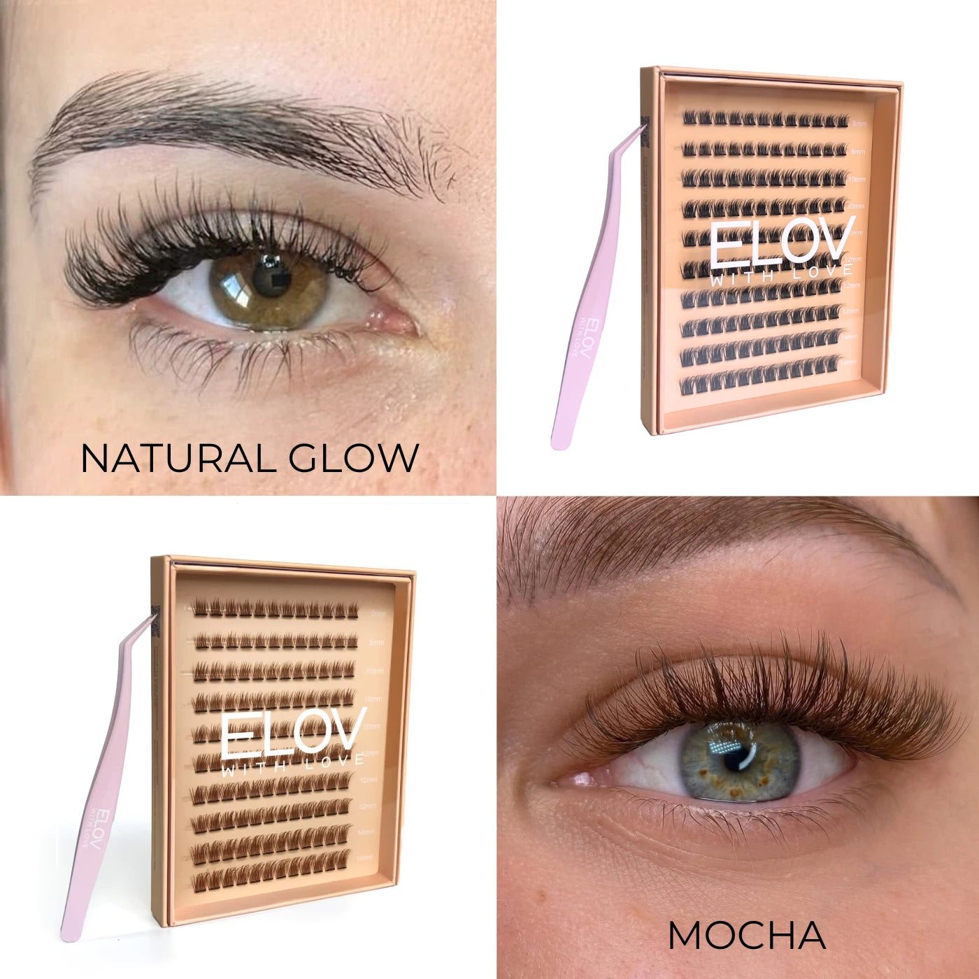 Elov 1Step Lashes™ - Kit completo 120 Extension Ciglia Adesive in seta PBT