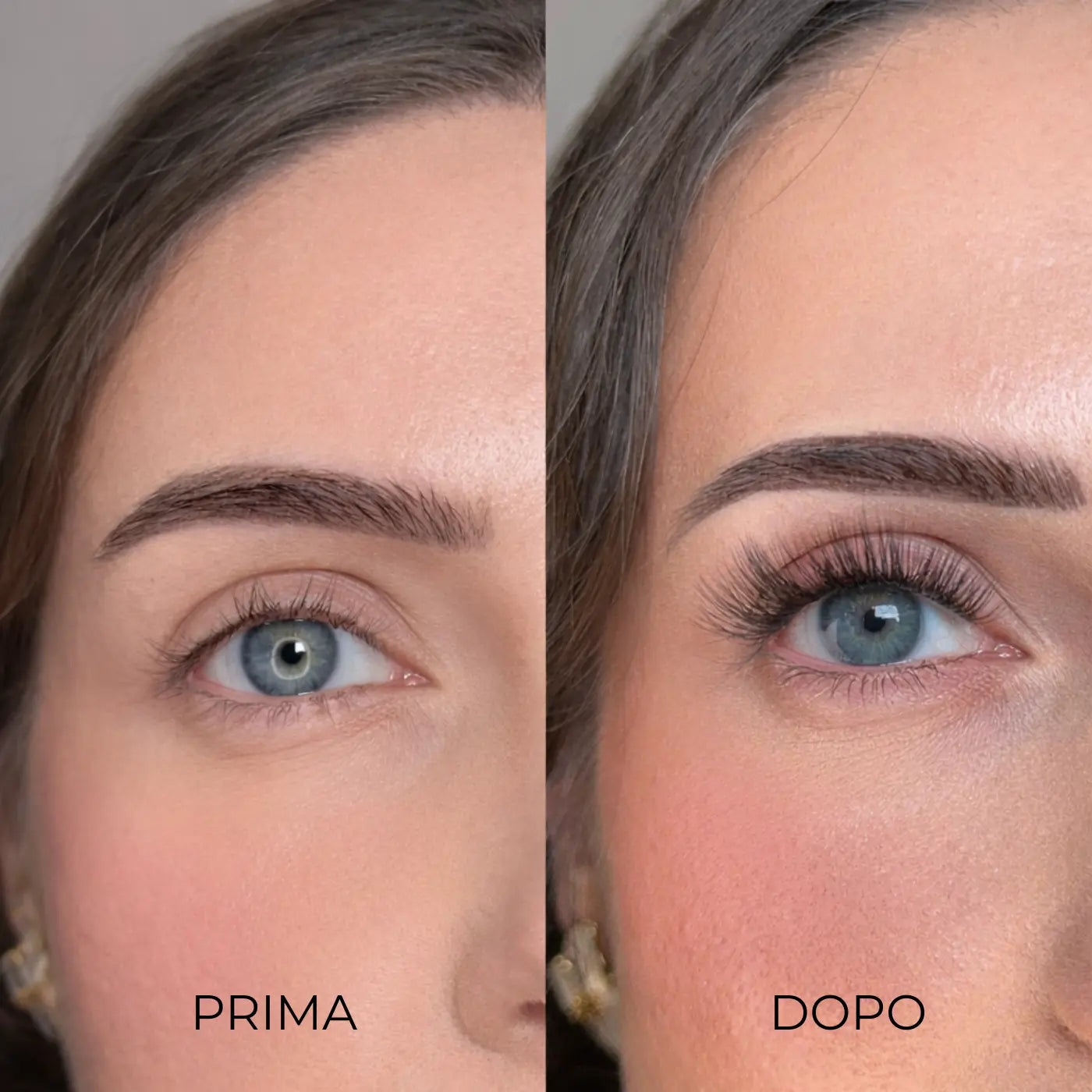 prima e dopo ciglia finte